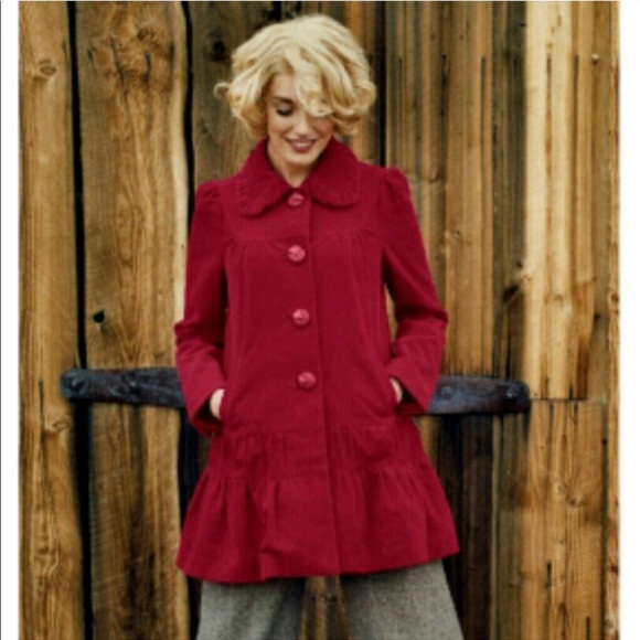 Anthropologie Jackets & Blazers - ANTHRO CORDUROY RUFFLE TRENCH COAT